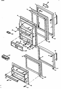 Door Parts Diagram and Parts List for 106T14G1  Kenmore Refrigerator
