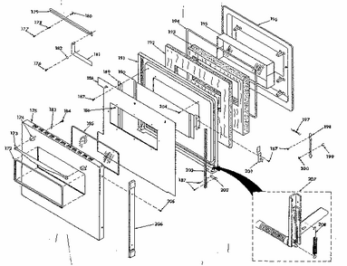 Upper Porcelain Door Diagram and Parts List for 8504277242  Kenmore Range