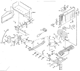 Unit Parts Diagram and Parts List for 106R14GY1  Kenmore Refrigerator