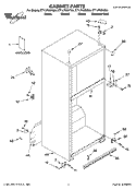 CABINET PARTS Diagram and Parts List for ET1LFKXKS04  Whirlpool Refrigerator