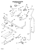 MANIFOLD PARTS Diagram and Parts List for TGP310LW1  Estate Range