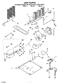 UNIT Diagram and Parts List for ET8WTKXKQ01  Whirlpool Refrigerator