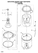 AGITATOR, BASKET AND TUB PARTS Diagram and Parts List for  Inglis Washer
