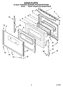 DOOR PARTS, MISCELLANEOUS PARTS Diagram and Parts List for  Whirlpool Range