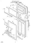 DOOR Diagram and Parts List for ET18PKXGN00  Whirlpool Refrigerator