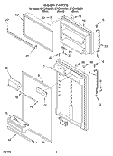 DOOR Diagram and Parts List for ET1CHKXKT01  Whirlpool Refrigerator