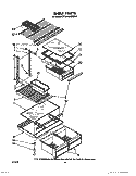 SHELF Diagram and Parts List for ET18AKXRWR4  Whirlpool Refrigerator