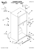 CABINET PARTS Diagram and Parts List for ET8WTMXKQ05  Whirlpool Refrigerator