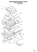 REFRIGERATOR SHELF Diagram and Parts List for GD5THGXKS00  Whirlpool Refrigerator