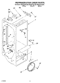 REFRIGERATOR LINER Diagram and Parts List for GD5SHGXLQ00  Whirlpool Refrigerator