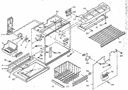 Freezer Section Parts Diagram and Parts List for 106W14GIML  Kenmore Refrigerator