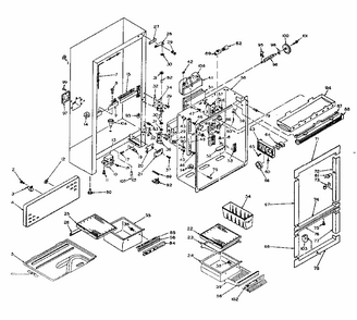 Refrigerator Cabinet Parts Diagram and Parts List for 106U16GIM  Kenmore Refrigerator