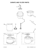 CARAFE AND FILTER PARTS Diagram and Parts List for  KitchenAid Coffee Maker