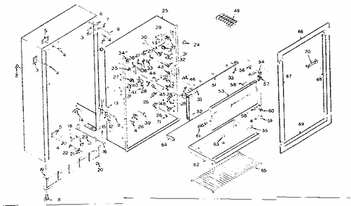 Cabinet Parts Diagram and Parts List for 106R12A1  Kenmore Refrigerator