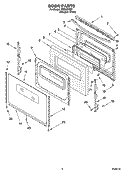 DOOR PARTS, OPTIONAL PARTS Diagram and Parts List for TES325MQ1  Estate Range