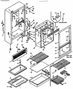 Cabinet Parts Diagram and Parts List for 106T14FSL1  Kenmore Refrigerator