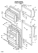 DOOR PARTS Diagram and Parts List for ET8WWKXKQ01  Whirlpool Refrigerator