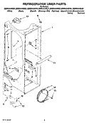 REFRIGERATOR LINER PARTS Diagram and Parts List for GD5NVAXSS01  Whirlpool Refrigerator