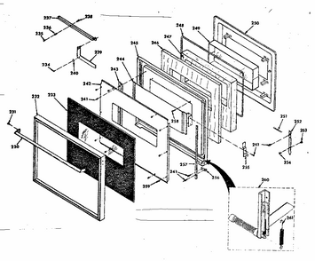 Upper Black Glass Door Diagram and Parts List for 8504277200  Kenmore Range