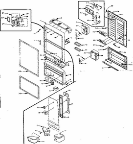 Door Parts Diagram and Parts List for 106M13E-F  Kenmore Refrigerator