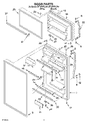 DOOR Diagram and Parts List for ET1MTEXLQ01  Whirlpool Refrigerator