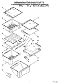 REFRIGERATOR SHELF PARTS Diagram and Parts List for GD5RHAXTQ00  Whirlpool Refrigerator
