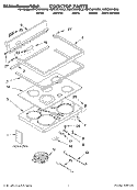 COOKTOP, LITERATURE Diagram and Parts List for  KitchenAid Range