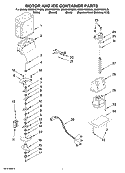 MOTOR AND ICE CONTAINER PARTS Diagram and Parts List for GS6SHEXNB05  Whirlpool Refrigerator