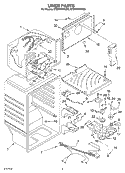 LINER Diagram and Parts List for ET8RHMXKQ00  Whirlpool Refrigerator