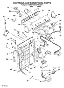 CONTROLS AND REAR PANEL PARTS Diagram and Parts List for  Crosley Washer