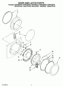 DOOR AND LATCH PARTS Diagram and Parts List for  Whirlpool Washer