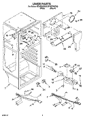 LINER PARTS Diagram and Parts List for ET8GTKXKT02  Whirlpool Refrigerator