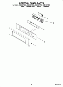 CONTROL PANEL PARTS Diagram and Parts List for  Whirlpool Wall Oven