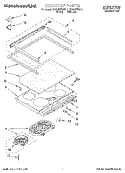 COOKTOP, LITERATURE Diagram and Parts List for  KitchenAid Range