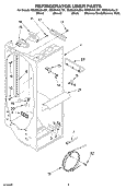 REFRIGERATOR LINER Diagram and Parts List for GS6SHAXLT01  Whirlpool Refrigerator