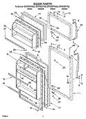 DOOR PARTS Diagram and Parts List for ET6WSMXKT02  Whirlpool Refrigerator