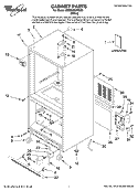 CABINET PARTS Diagram and Parts List for GB9SHKXMQ02  Whirlpool Refrigerator