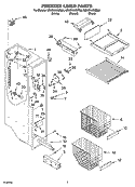 FREEZER LINER PARTS Diagram and Parts List for GD5SHAXMB00  Whirlpool Refrigerator