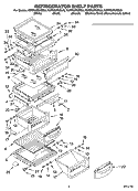 REFRIGERATOR SHELF PARTS Diagram and Parts List for  KitchenAid Refrigerator