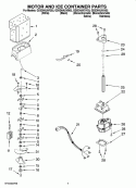 MOTOR AND ICE CONTAINER PARTS Diagram and Parts List for GD5DHAXVB03  Whirlpool Refrigerator