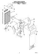 AIR FLOW Diagram and Parts List for GD2NHGXLT00  Whirlpool Refrigerator