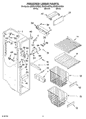 FREEZER LINER Diagram and Parts List for GD2SHAXKT03  Whirlpool Refrigerator