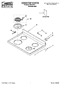 COOKTOP PARTS Diagram and Parts List for TES326RD1  Estate Range