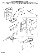 DISPENSER FRONT PARTS Diagram and Parts List for GD5NVAXSL00  Whirlpool Refrigerator
