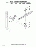 UPPER WASH AND RINSE PARTS Diagram and Parts List for  Whirlpool Dishwasher