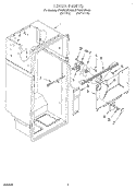 LINER Diagram and Parts List for ET20ZKXBW00  Whirlpool Refrigerator