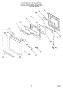 OVEN DOOR Diagram and Parts List for KEBS247DBL2  KitchenAid Wall Oven