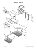 SHELF PARTS Diagram and Parts List for GB9FHDXWS08  Whirlpool Refrigerator