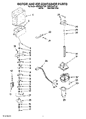 MOTOR AND ICE CONTAINER PARTS Diagram and Parts List for GD5YHAXTL01  Whirlpool Refrigerator
