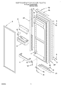 REFRIGERATOR DOOR Diagram and Parts List for GD22SFXHS03  Whirlpool Refrigerator